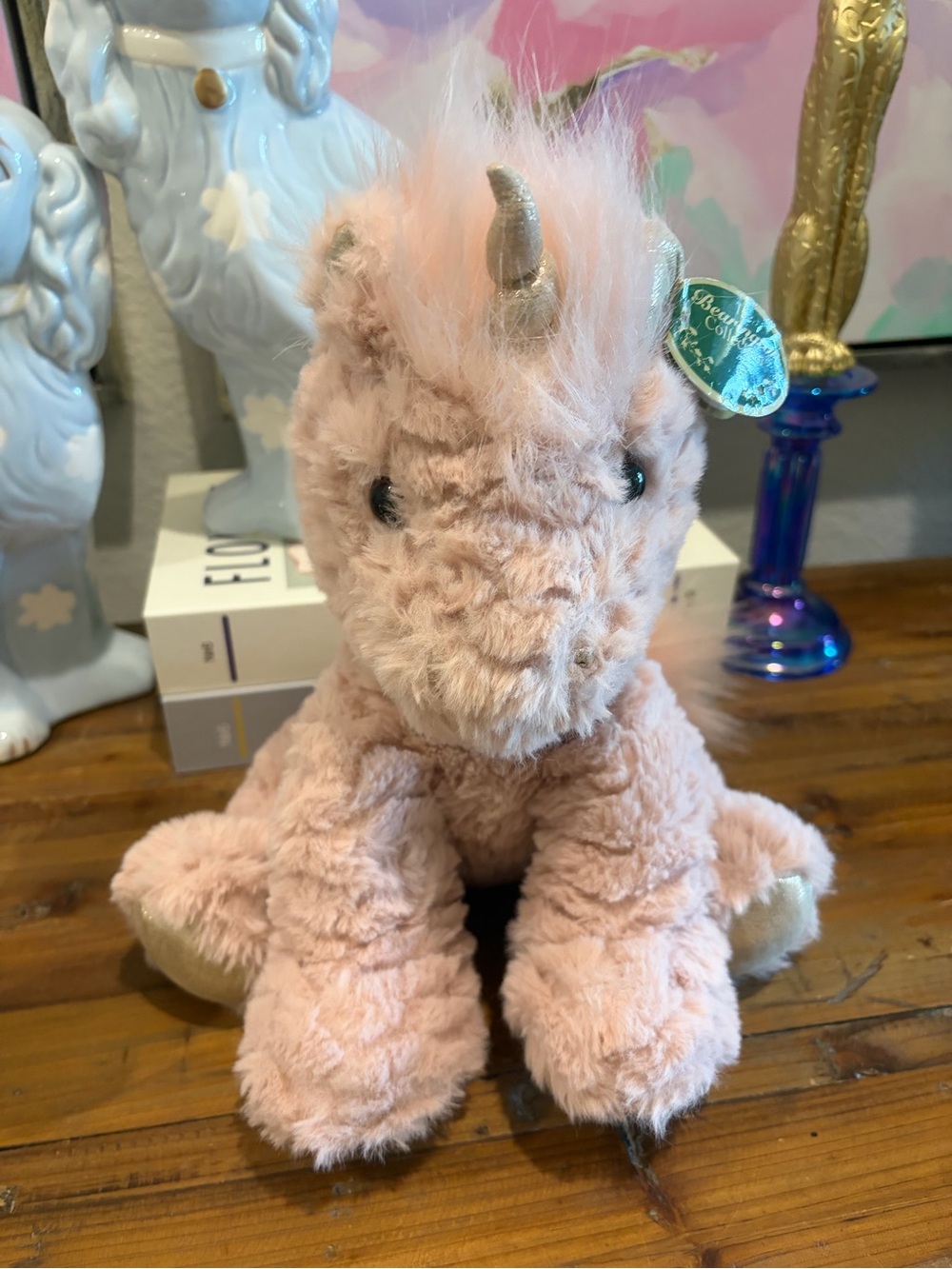 Bearington “Glimmer” Pink Plush Unicorn